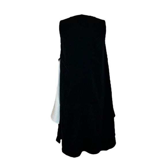 Women V-Neck Tunic Size L Long High-Low Sleeveless Black/White NWT Patrizia Luca - Picture 3 of 3